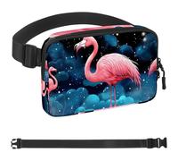 Blue Cloud Flamingo-800 Belt Bag for Men and Women Fanny Pack,Belt Bag with Adjustable Strap,Fashion Crossbody Everywhere Belt Bag for Travel Outdoors Running Hiking, Multicolor,