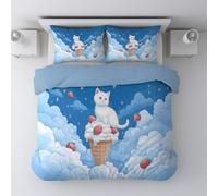 Blue Cloud Sweet Dream Fairy Tale Sweet Dreamy Lightweight Quilt Cover Microfiber BeddingSet For Children And Adults Single(53"X79") Two-Pieces Set With Pillowcases
