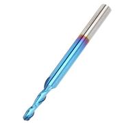 Blue Coated Ballnose Cutter, Ball End Mill Spiral Router Bit, 2 - Flute Nano Blue Coated Tungsten Steel Milling Cutter for 3D Carving with 3.175mm Shank for Wood Plastic