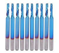 Blue Coated Spiral Milling Cutter Ball Nose End Mill Bit, Tungsten Steel 3.175mm Shank Diameter, Nano Blue Coated for Hardwood Acrylic PCB Engraving and 3D Relief Milling