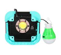 (Blue) COB Solar Camping Light USB Rechargeable Waterproof Flood Light Work Lamp Floodlight for Outdoor Hiking Travel Fishing Emergency Car Repairing