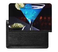Blue Cocktail Passport Cover Protector Rfid Blocking Passport Holder Id Card Holder Secure Travel Wallet Organizer for Passport Tickets Credit Cards, style, One Size