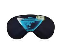 Blue Cocktail Sleep Mask with Adjustable Strap, Comfortable & Soft Eye Mask for Sleeping Light Blocking, Lightweight & Breathable Eye Cover for Men Women