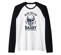 Blue Collar Daddy Dirty Hands Busy Nights Father's Day Raglan Baseball Tee