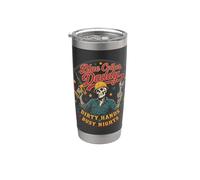 Blue Collar Daddy Dirty Hands Busy Nights Skeleton Stainless Steel Insulated Tumbler