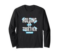 Blue Color Barely Holding it Together Blue Graphic Long Sleeve T-Shirt