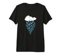 Blue Color Cloud Planes Blue Graphic Premium T-Shirt