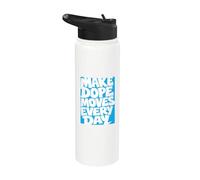 Blue Color Dope Moves Daily Blue Graphic Stainless Steel Insulated Water Bottle