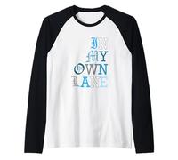Blue Color in My Own Lane Blue Graphic Raglan Baseball Tee
