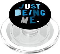 Blue Color Just How I Be Blue Graphic PopSockets PopGrip for MagSafe
