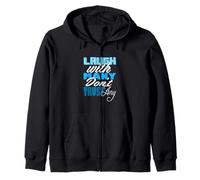 Blue Color Laugh But Don't Trust Blue Graphic Zip Hoodie