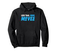 Blue Color Less Talk, More Moves Blue Graphic Pullover Hoodie