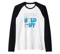 Blue Color Never Sold Out Blue Graphic Raglan Baseball Tee