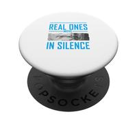 Blue Color Real Ones Move In Silence Blue Graphic PopSockets Adhesive PopGrip