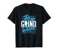 Blue Color Rise Grind Shine Blue Graphic T-Shirt