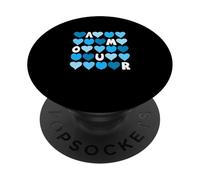 Blue Color Spell Out The Love Blue Graphic PopSockets Adhesive PopGrip