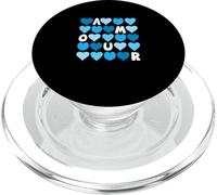 Blue Color Spell Out The Love Blue Graphic PopSockets PopGrip for MagSafe