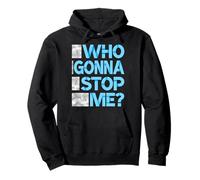 Blue Color Who Gonna Stop Me? Blue Graphic Pullover Hoodie