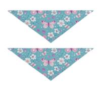 Blue Colorful Butterfly bulk dog bandanas Adjustable Triangle Bibs Kerchief Set Cute Pet Holiday Accessories Decor for Dogs Cats L