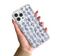 Blue Conch Clam Shells Shell Silicone Y2K Clear TPU Custom Compatible With iPhone 11 12 13 14 15 16 16E 17 XR X SE 7 8 Air Pro Max Plus Mini S22 S23 S25 S26 Case Personalised Name Cover