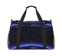 Blue Constellation Galaxy Full Print Travel Duffle Bag with Adjustable Shoulder Strap,Large Capacity Twill Polyester Crossbody Bag for Gym,Weekend Trips Outdoor Activities
