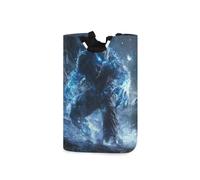 Blue Cool Fire Monster laundry baskets, foldable and waterproof laundry bag with sturdy handle for toys gift 51L cajas para guardar