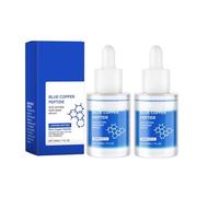 Blue Copper Peptide Anti-Wrinkle Serum | Dual-Layer Facial Essence with GHK-Cu for Firming & Deep Hydration | Lightweight, Non-Sticky Formula for Smoother, Plumper Skin | 30ml / 1.0 Fl Oz (2 PCS)