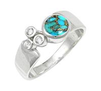Blue Copper Turquoise Gemstone Women Silver Plated Ring C1152BI_P