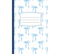 Blue Coquette Bow Notebook-Journal: thin yet wide lines sapces, 120 pages