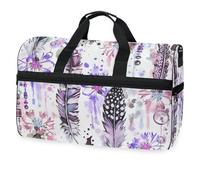 Blue Cornflower Hippy Style Travel Duffel Bag for Men Women Boys Girls Teens,Oversized Sports Gym Bag with Shoes Compartment Overnight Weekend Yoga Workout Bag Training Handbag