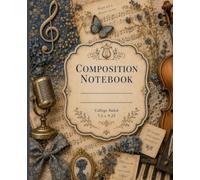 Blue Cottagecore Music Composition Notebook: College Ruled Notebook for Teen Girls, School Notes, Music Class, Journaling, Creative Writing, and Everyday Use