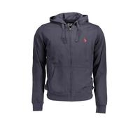 Blue Cotton Hooded Sweatshirt for Men - male - U.S. Polo Assn. - Zip-throughs - Blue - 2XL - Sweatshirts & Hoodies 2XL