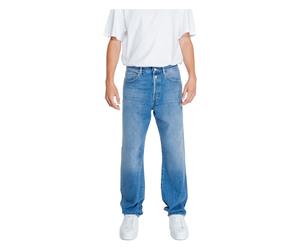 Blue Cotton Jeans with Pockets- male- Replay- Straight Fit Jeans- Blue- W38 L32- Jeans W38 L32