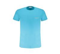 Blue Cotton Printed Logo T-Shirt - male - Trussardi - T-Shirts - Blue - XL - Tops XL