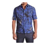 Blue Cotton Shirts Made in TN, male, Alexander McQueen, Short Sleeve Shirts, Blue, S, Shirts S