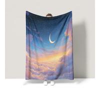 Blue Couch Blanket Dreamy Aesthetic Serene Healing Blanket Lightweight For children teenagers adults and the elderly King (220 x 240 CM)
