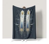 Blue Couch Blanket Mysterious Gorgeous Exquisite Tech Blanket Fluffy Soft Warm For children teenagers adults and the elderly Queen (200 x 200 CM)
