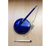 Blue Counter Pen Set Reception Pen Desk On Chain With Stand + Free Refill