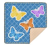 Blue Cowboy Butterfly Large Sturdy Baby Care Play mat for Floor Comfortable Foldable Baby Crawling Mat for Babies Infants Toddlers, 50'' x 50''tapete de gimnasio para