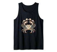 Blue Crab with Seashells Coastal Ocean Nautical Tank Top