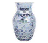 Blue Crackle Glass Flower Vase for Living Room and Weddings