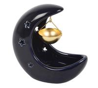 Blue Crescent Moon Hanging Oil Burner - Ceramic Wax Melt & Essential Oil Holder for Home Fragrance