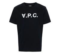 Blue Crew Neck Cotton T-shirt - male - A.P.C. - T-Shirts - Blue - M - Tops M