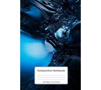 Blue Cristal Abstract Liquid Composition Notebook | 120 Pages, 6x9 Size | School, Notes & Creativity, Aesthetic Marble Journal for Writing (Liquid Dreams)