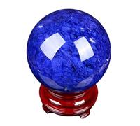 Blue Crystal Ball Melting Quartz Crystal Sphere with Stand Magic Crystal Ball Sculpture Figurine Decoraive Ball Sphere Home Decor Table Craft,160mm/6.3in