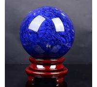Blue Crystal Ball Raw Stone Smelting Home Office Feng Shui Ornaments for Healing/Divination/Chakra Balance/Yoga/Home/Office Decoration,10cm/3.9in Gemstone Stone