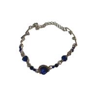 Blue Crystal Bracelet Women Heart Shaped Cubic Zircon Adjustable Love | Heart-shaped zircon,blue crystals,alloy,adjustable,1 piece,for weddings,parties,engagements,anniversaries