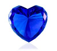 Blue Crystal Diamonds Paper Weights, Heart Shape Real Diamond Glass Gems Paperweight for Decoration, Big Diamonds Home Office Decor Valentine's Day Gift Wedding Favors with Gift Box 80mm