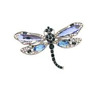Blue Crystal Dragonfly Brooch Insect Brooch Pin Animal Pin Crystal Lapel Pin Clothing Accessories Jewelry for Women Girls