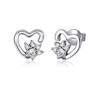 Blue Crystal Paw Stud Earrings for Heart Shape Ear Studs Jewelry Women